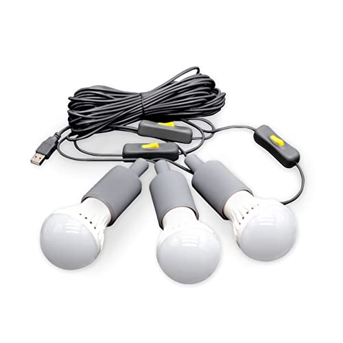 4Patriots 3-Strand LED Light String: 40-Watt Bulbs, USB Cord, Safe for Camping or Emergencies, 45 Ft