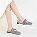 Aomigoct Mules for Woman Flats Comfortable: Gray 6.5 Round Toe Slip On Womens Mules Casual Fashion Work Shoes