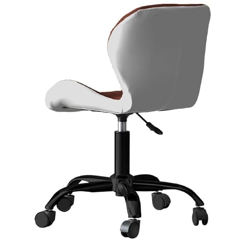 Image of Amazon Brand - Umi Home Swivel Height-Adjustable Faux Leather Office Computer Study Desk Chair for Salon, Spa in Dark Brown & White Color