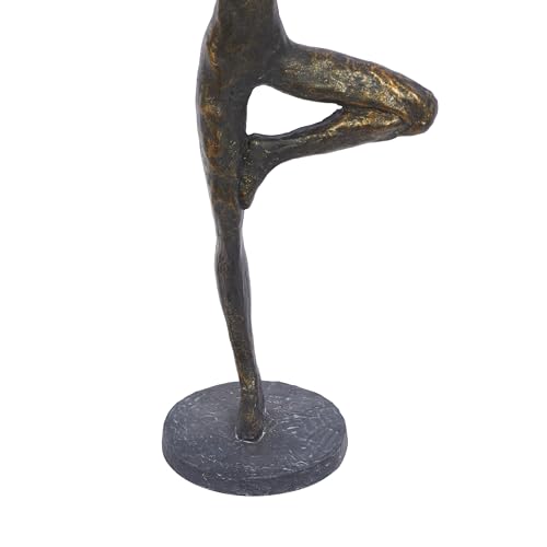Escultura decorativa de yoga en polystone con acabado en latón miniatura 5