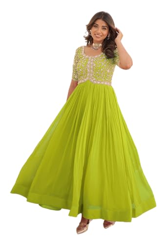 Image of Fashion Basket Georgette Embroidered Anarkali Gown for Women