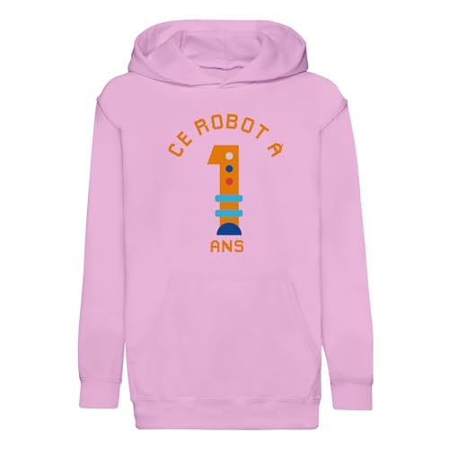 Sweat à capuche enfant robot 1 an pour un anniversaire unique