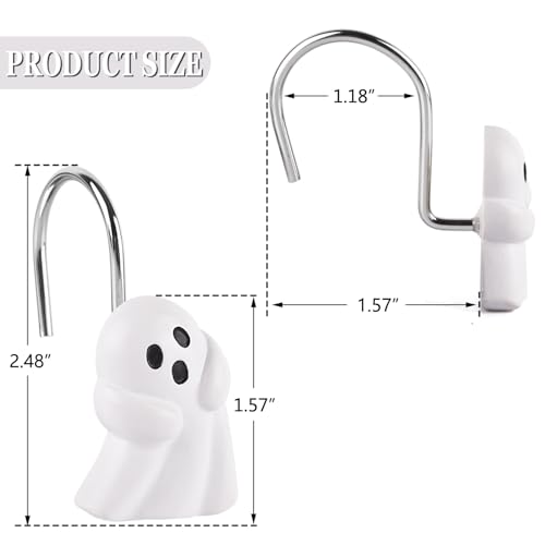 12PCS Ghost Shower Curtain Hooks,Halloween Decorative Shower Curtain Rings - image 4