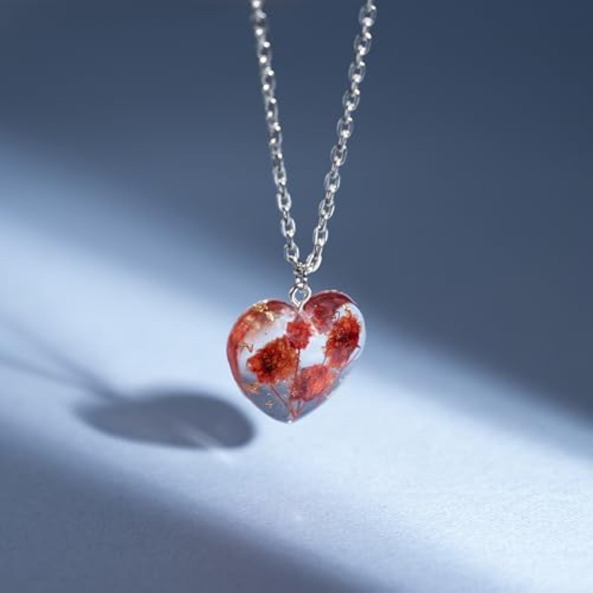 Pink Rose Bloom Pendant Necklace, Natural Flower Design