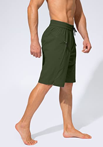 Image of Men's Swim Trunks Quick Dry Board Shorts with Zipper Pockets Beach Shorts Bathing Suits for Men - No Mesh Liner