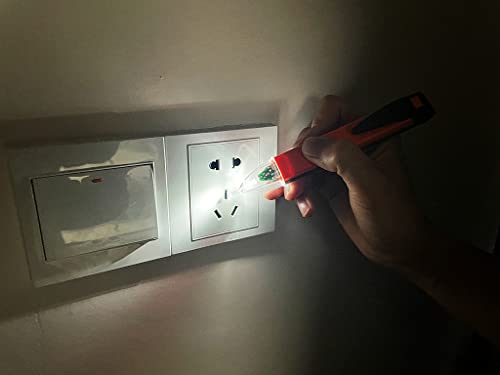 Non-Contact Voltage Tester Tools,LED Flashlight,Buzzer Alarm,AC Voltage Detector Pen,Test Range 60V - 1000V for Live/Null Wire Judgement...