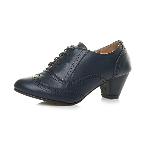 Ajvani Femmes Talon Moyen découper Lacets Richelieu Bottines Bottillons Pointure 8 41