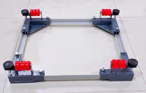 Image of Heavy Duty Washing Machine Trolley for Fully and Semi Automatic, Adjustable Metal and Wheels, Wheeled Metal Frame Front or Top Load, Fridge and Dishwasher Stand (Min: 52 inchx43 inch, Max: 79 inchx70 inch Pack of 2)