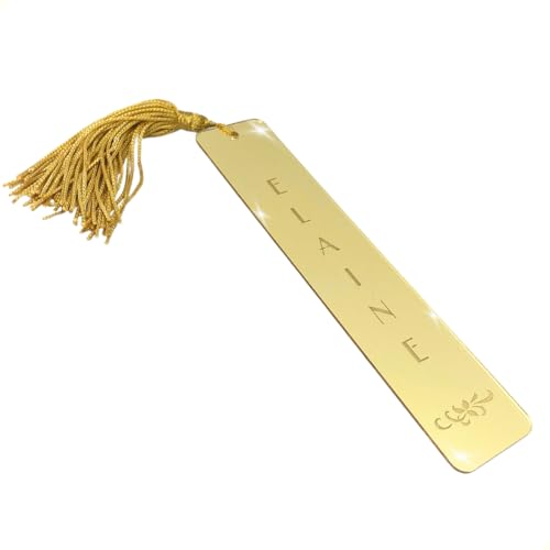 Marca Paginas Livro Presente Personalizado Acrílico Espelho (Dourado Nome)