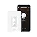 Smart Dimmer Switch for Dimmable LED Lights, WiFi Light Switch Compatible with Alexa and Google Assistant, Single-Pole, Smart Life APP, Neutral Wire Required - White