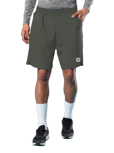 Image of CHKOKKO Men Shorts for Gym Sports or Running | Dry-Fit Fabric Single Layered Active Summer Workout Wear Knee Length Regular Fit | Elastic Waist with Front and Back Pockets