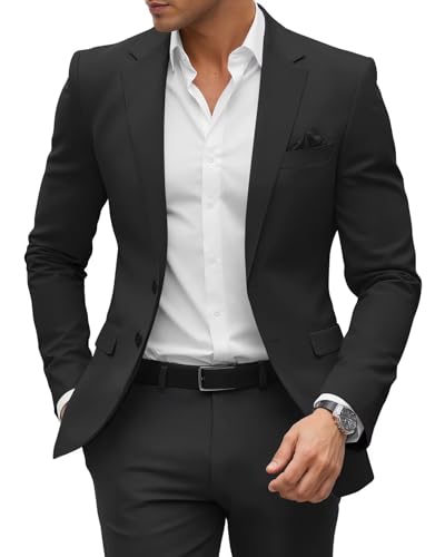 SHUZHXLZANGY Black Suit Formal Jacket Men Slim Fit Sport Coats for Men Business Casual XS