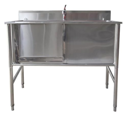 JINMLBO Dog Grooming Tub,Pet Dog Bathing Station,Dog Tub,Dog Washing Station,Dog Bathtub,Stainless Steel Dog Cat Washing Station for Large,Medium & Small Pet,Washing Sink for Home(100cm/39.4in)