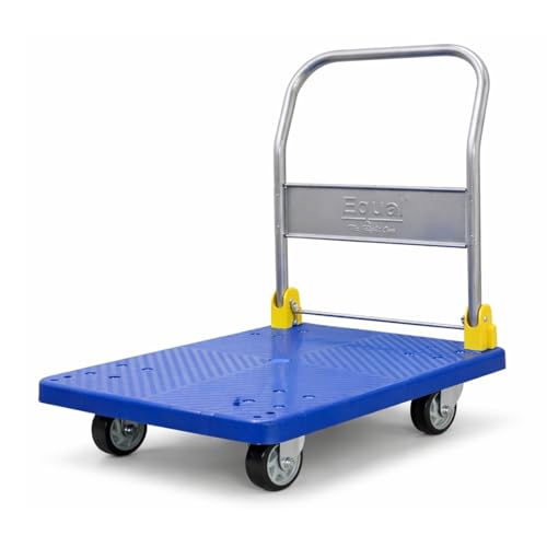 Image of Equal 150kg Portable Foldable Platform Trolley - Heavy-Duty PP Frame - 360 Degree Rotating High-Density PU Wheels - 1-Year Warranty - Home, Warehouse and Industrial Use (72cm x 48cm)