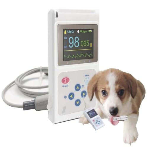 Oximetro De Pulso Veterinario Portátil, Con Funciones De Visualización De Valores, Almacenamiento, Transmisión, Recargable, Monitorización Precisa De La Salud De Las Mascotas, Con Sensor De Oreja