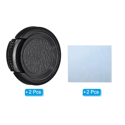 Tapa para lente PATIKIL de 27 mm, paquete de 2 unidades, tapa universal con diseño de pinza lateral para lentes DSLR, color negro, compatible con Nikon, Fujifilm y Pentax miniatura 3