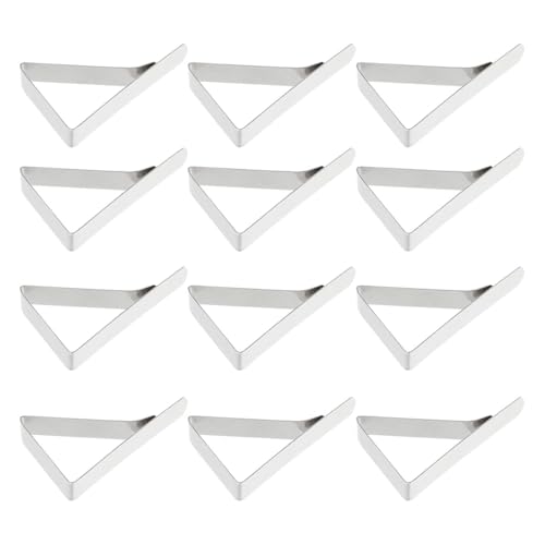 FRCOLOR para Manteles Fáciles de Usar 12 de Acero Inoxidable, Clips Ajustables 4.5 Cm, Paquete de 12 Piezas para Fijar Manteles en Mesas para Hogar y Fiestas