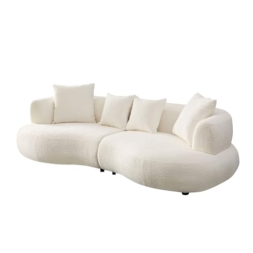 Image of 102.36 inch Mid Century Sectional Curved Sofa
