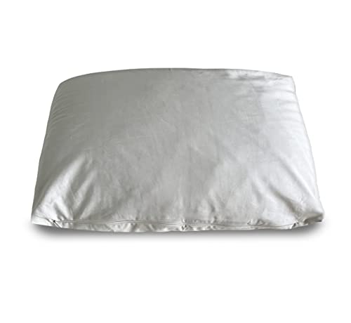 Green Natural and Organic Shredded Latex Pillow - Queen Size - GOLS Certified Organic - Adjustable Bed Pillows for Sleeping - Soft Pillow for Side and Back Sleepers - Zippered Organic Cotton Cover