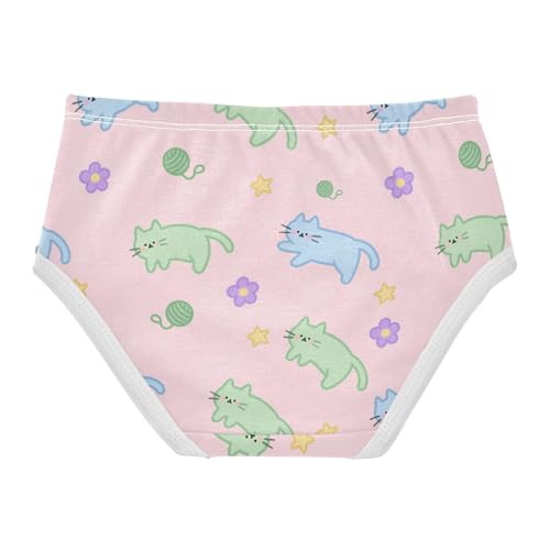 Girls' Underwear Cute Cat Flowers Floral Star Pink Toddle Brief Panties 23019972