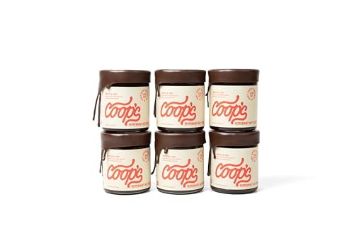 Coop's Peppermint Hot Fudge 10.6 OZ (Pack of 6) All Natural Peppermint Hot Chocolate Gift Non GMO Chocolate Ice Cream Toppings