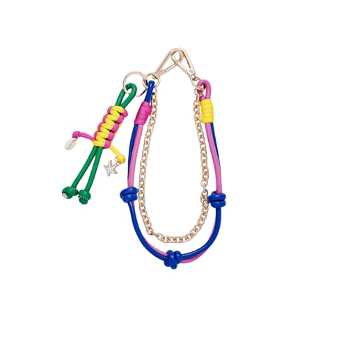 HeriNova 3-Piece Rope Bag Charm Set,Woven Rope Keychain for Handbags, Detachable Robot Keychain, Cool Y2K Knot Rope Designer Purse Charms Chains