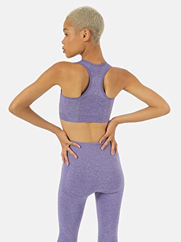 Image of Women's Slip-On Sports Bra | Seamless Technology Full-Coverage Sports Bra | Racerback Medium-Impact Dark Purple
