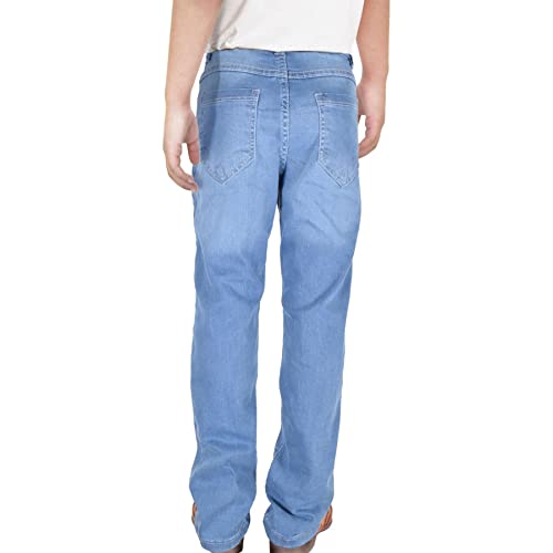 A2Z Kids Boys Relaxed Straight Fit Boot Cut Light Blue Jeans for Teens Stretchy Comfortable Cotton Loose Fit Jeans 5-13 Year3