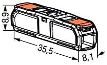WAGO 221-2411 Terminal 2 Conductor 4 mm² Through Connector with Lever (Pack of 10)