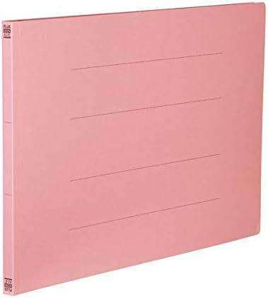 （まとめ）プラス フラットファイル 樹脂とじ具A3ヨコ 150枚収容 背幅18mm ピンク No.002N 1セット(10冊) 【×