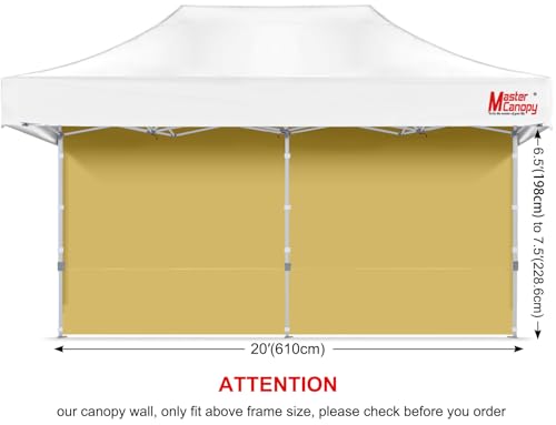 Image of MASTERCANOPY 10x20 Pop Up Canopy Sidewall Only 1-Pack Beige