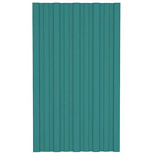vidaXL Roof Panels 36 pcs Galvanised Steel Green 31.5x17.7