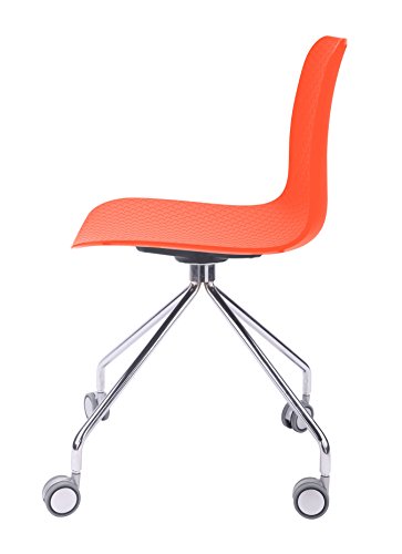 Cozyblock Hebe Series Orange Office Chair Designer Task Chair Molded Plastic Seat With Chrome Wheel Leg #TOP2