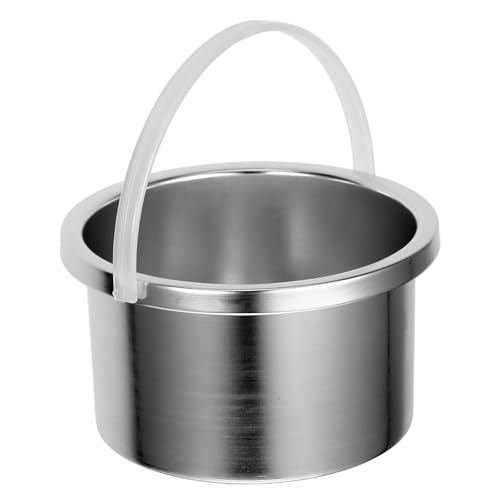 GRADENEVE Crisol de Cera Depilatoria de Metal 500ml, Olla Calentadora Interior para Máquina de Derretir Cera, Recipiente Resistente para Depilación en Salones y Uso Doméstico