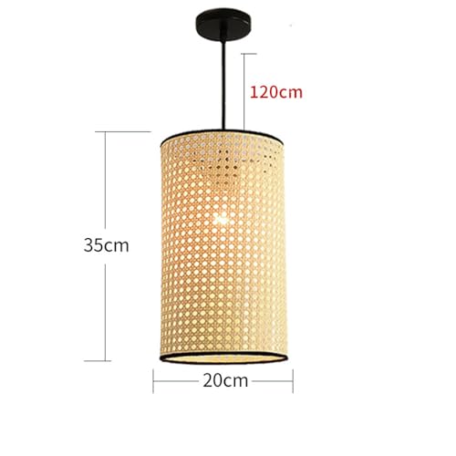 Lámpara de cocina de mimbre para estancias oscuras con diseño boho de tambor 5