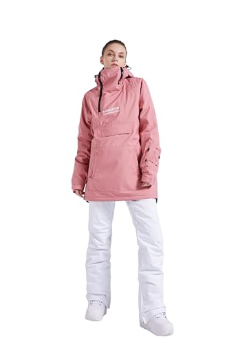 Bluemagic SkiJacken Skianzüge Schneeanzüge für Damen, Outdoorjacke Softshelljacken Outdoor Funktionsjacke, Winddicht Warm und Atmungsaktiv(Rosa,XXL)