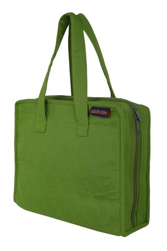 Image of Yazzii Sewing Notions Tote Bag- Portable Sewing Accessories Organizer w Detached Sleeves -Green