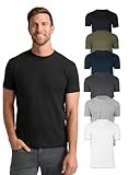True Classic Mens T-Shirts – Short Sleeve Crew Neck T Shirts for Man, Cotton Blend Plain Novelty Men's T-Shirts, Pack of 6, Variety, L