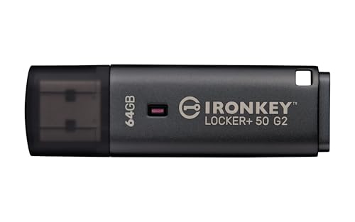 Image of Kingston Ironkey Locker+ 50 G2 64GB Encrypted USB Drive | FIPS 197 | AES-XTS Protection | Multi-Password Security | USB 3.2 Gen 1 | IKLP50G2 /64GB