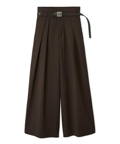 Amazon | [フレイ アイディー] ベルト付きタックワイドパンツ