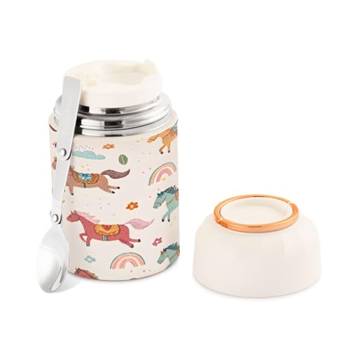 Tarro de comida para almuerzo aislado de 500ml con cuchara de acero inoxidable sin BPA 2