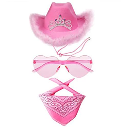 Cowboy Hut Pink Damen Herren Karneval Kostüm Kopfbeckung Faschingskostüme...