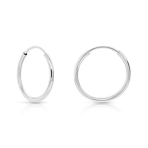 14k White Gold Endless Hoop Earrings, 14k Gold Thin Hoop Earrings, Cartilage Earrings, Helix Earring, Nose Hoop, Tragus Earring