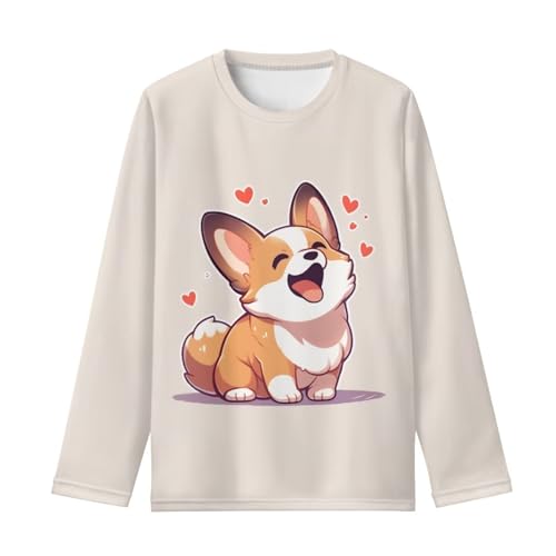 Image of Girls Long Sleeve T Shirt Cute Cartoon Crewneck Shirt for Kids 3-16Y Fall Winter Clothes