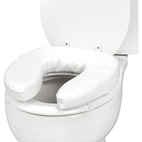DMI Raised Toilet Seat Cushion Seat Cushion and Seat Cover to Add Extra Padding to the Toilet Seat while Relieving Pressure, Tear Resistant, FSA & HSA Eligible, 2 Inch Pad, White Cover