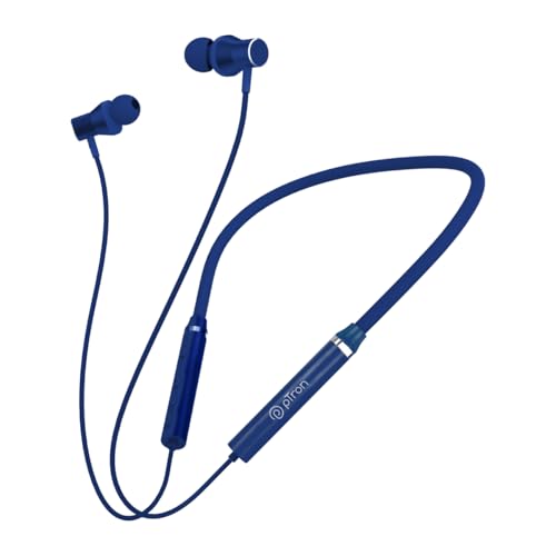 pTron Tangentbeat in Ear Bluetooth Wireless Headphones with Mic, Punchy Bass, 10mm Drivers, Clear Calls, Dual Pairing, Fast Charging, Magnetic Buds, Voice Assist & IPX4 Wireless Neckband (Dark Blue)