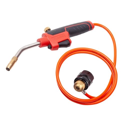 ROTHENBERGER Industrial Multibrenner Set mit 1,35 m Propan-Gasschlauch zum Anschluss an Schraubgaskartusche 7/16“EU | Lötgerät zum Hart- und Weichlöten, Gas Lötkolben | Arbeitstemperatur 800°C