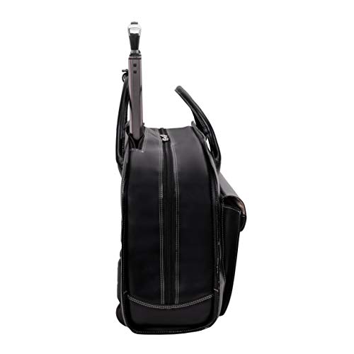 Image of McKlein Granville, Top Grain Cowhide Leather, 15 inch Leather Horizontal Wheeled Ladies' Laptop /Computer & Tablet Business Briefcase /Rolling Overnight Travel Bag, Removable trolley case