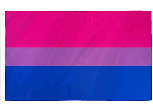 Ainmto 90x150cm Bi Pride Flagge Bisexuelle Flag - LGBT Flagge für Pride-Events Cover