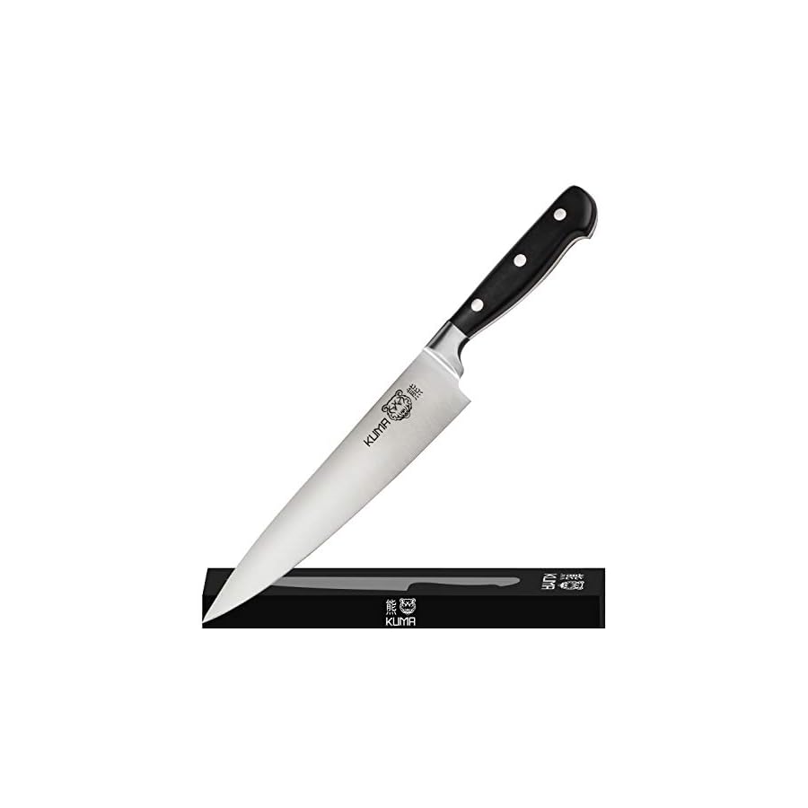 KUMA-Multi-Purpose-Chefs-Knife-Pro-Bolster-Edition-8-Inch-Blade-for-Carving-Slicing-Chopping-Great-Ergonomic-Handle-Professional-Kitchen-Knives KUMA Multi Purpose Chefs Knife - Pro Bolster Edition - 8 Inch Blade for Carving, Slicing & Chopping - Great Ergonomic Handle - Professional Kitchen Knives